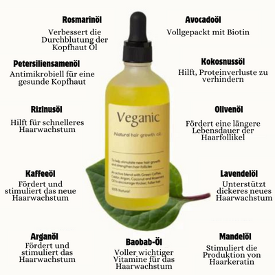 1+1 GRATIS | Veganic™ -Natuurlijke haargroei-olie
