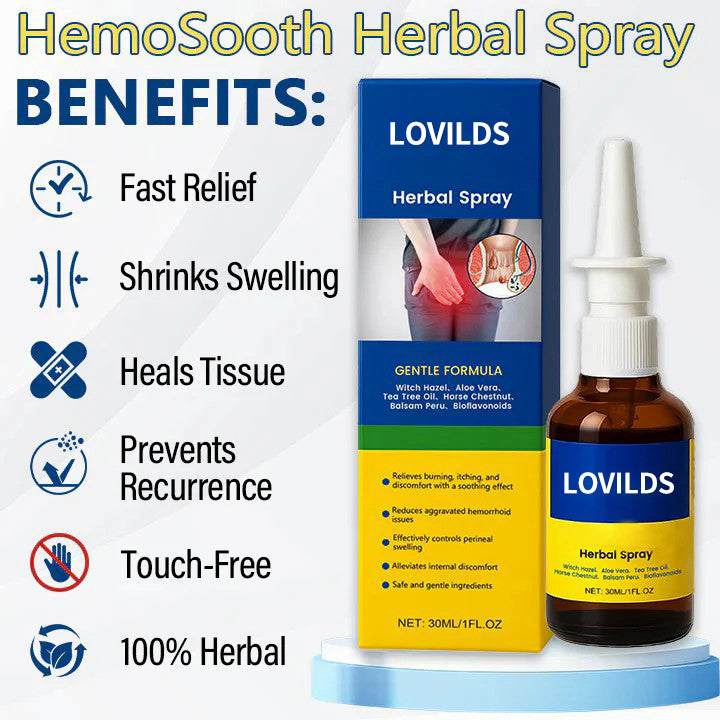 LOVILDS™ Herbal Spray – Directe natuurlijke verlichting bij jeuk, branderigheid en bloeding 🌿