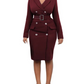 Belleza - Blazer Jurk Dames Met Ceintuur en Knoopdetails