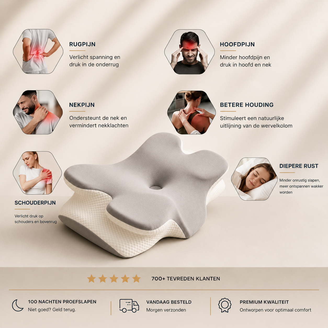 NAE Recovery Pillow – Ergonomisch Slaapkussen voor Nek & Schouders
