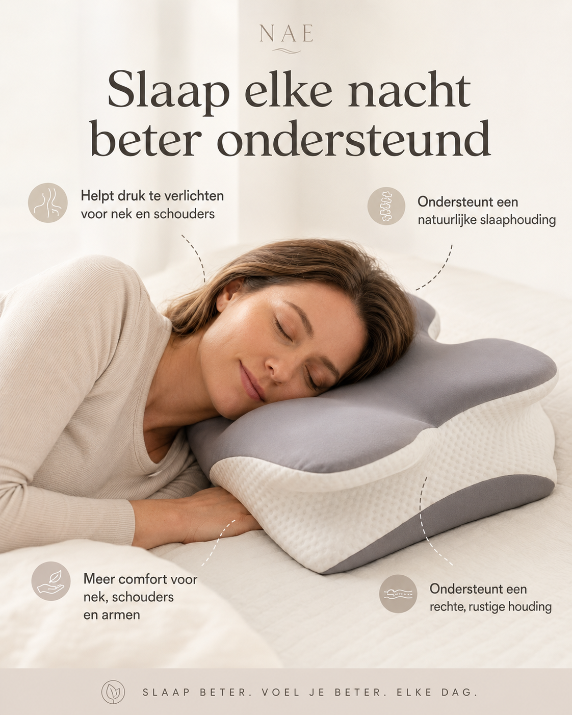 NAE Recovery Pillow – Ergonomisch Slaapkussen voor Nek & Schouders
