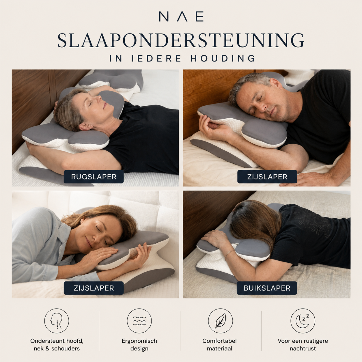 NAE Recovery Pillow – Ergonomisch Slaapkussen voor Nek & Schouders