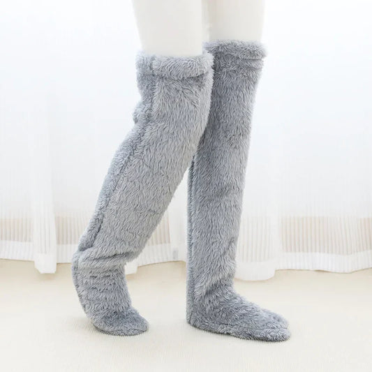 CozyKnit - Fluffy Over-Knee Wintersokken